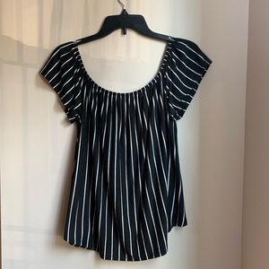 Black and White Striped Top